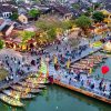 Boat mooring on Thu Bon River